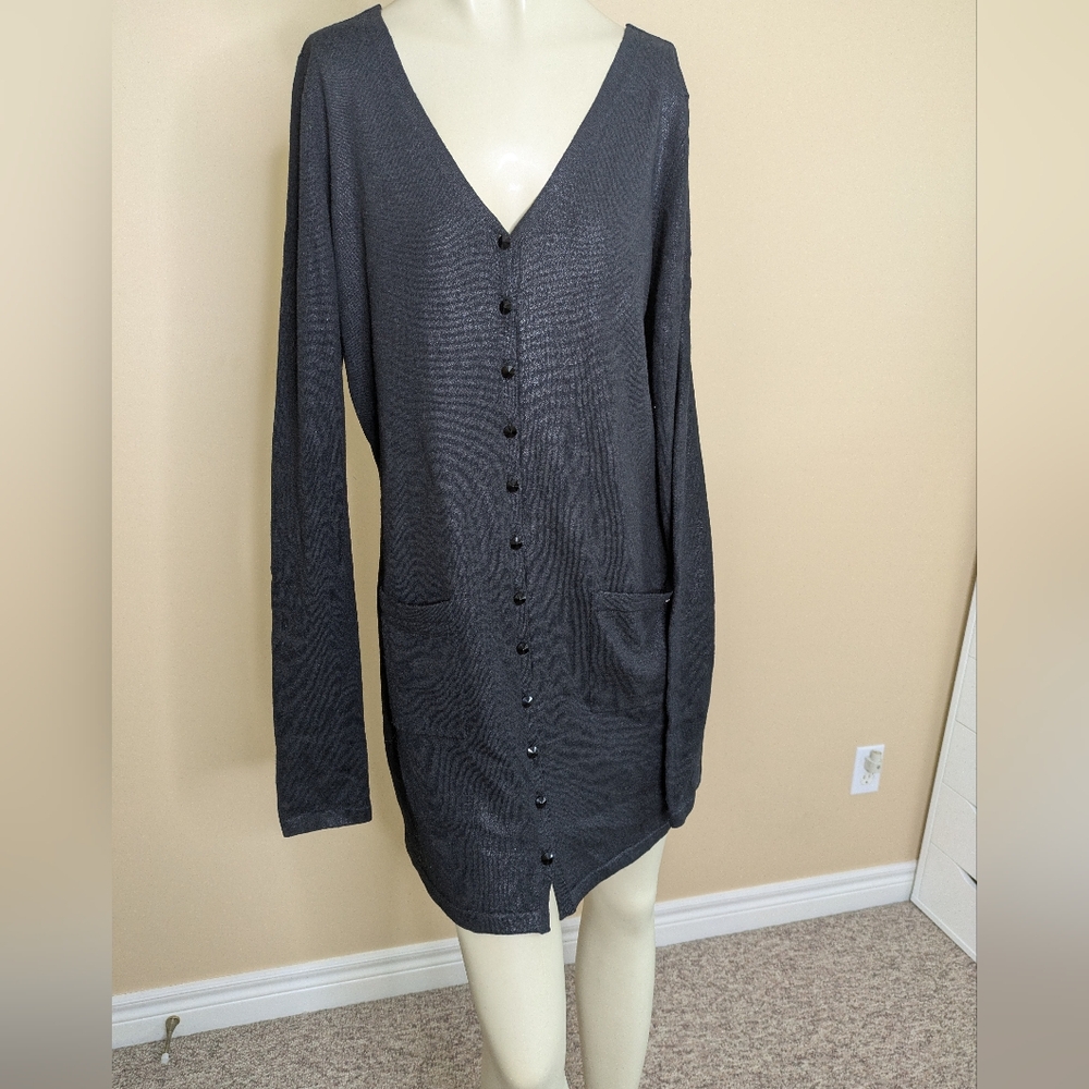 Escada Black 100% Wool Sweater Dress Lightweight Knit Women's 42 Large B…